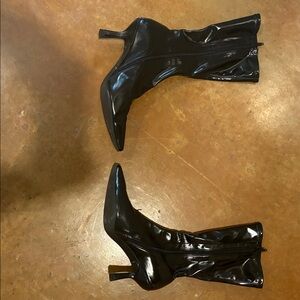 Aurelia Black Patent Mid-Calf Stiletto Boots